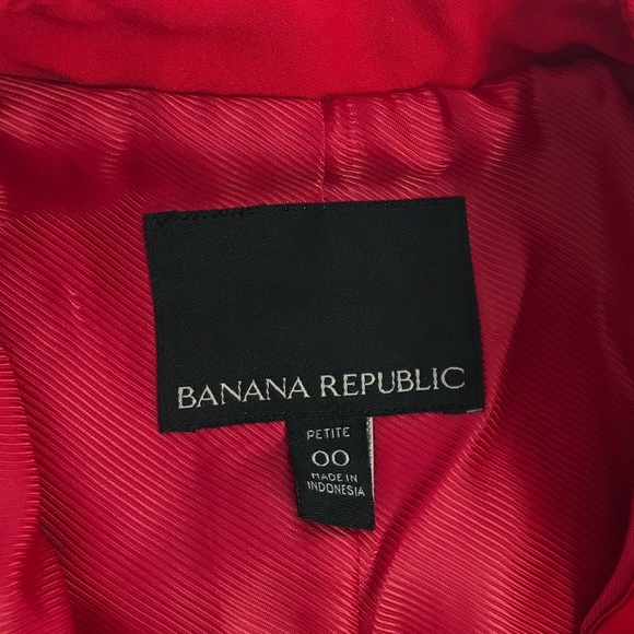 Banana Republic Military Inspired Button Embellished Tailored Jacket 00P Red - Picture 11 of 14